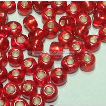 Glass bead Dark Red Silver Lined  for fly tying 4 mm 230 - 260 kpl