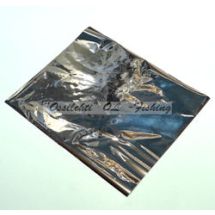 Krominvärinen metallinhohtoinen ohut muovifolio n. 180 x 220mm