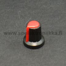 Potentiometrin nuppi 6mm akselille osoittimella "push to fit" PUNAINEN