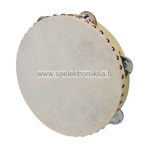 Tamburiini nahkakalvolla ja yksirivisillä helistimillä 10" (25 cm)