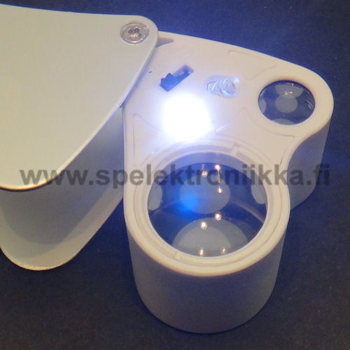 Watchmaker's / jewelers magnifying glass, 30x and 60x, with LEDlight