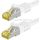 CAT7 kaapeli verkkokaapeli RJ-45, 1.5m suora latch protect SFTP valkoinen