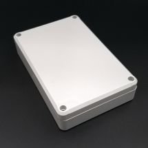 Elektroniikan laitekotelo tiivistenauhalla, vaaleanharmaa, ABS muovi, BOX 12A