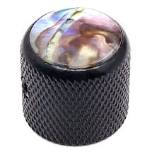 Abalone-koristeltu half dome nuppi ABAHD18BK, musta