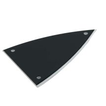 Kaularaudan peitelevy "Sharkfin", black / white, 2ply, Hosco