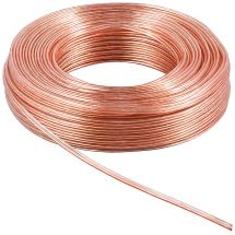 Kaiutinkaapeli OFC, 2 x 0.5 mm², 10 m kieppi, läpinäkyvä kuori