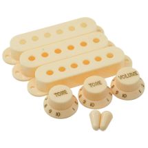 Strato mikrofonin kuori ja nuppi setti, vintage cream