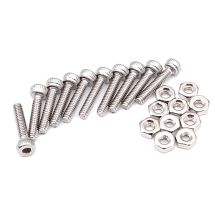 Koneruuvi + mutterisetti M2 x 10 mm, 10 kpl, rosteri