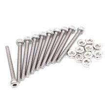 Koneruuvi + mutterisetti M2 x 20 mm, 10 kpl, rosteri