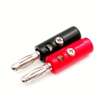 Banaaniliitin pari 4mm banaanipistoke pari BL26 (punainen ja musta) sivureiällä