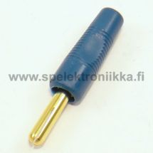 Banana connector 4mm male BL1 gold blue