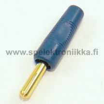 Banaaniliitin uros 4mm BL1 kullattu sininen