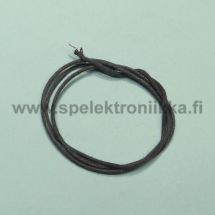 Cloth covered push-back wire stranded Black 18 AWG 1m