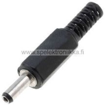 DC pistoke -liitin DC plugi 3.1 mm / 6.3 mm / metalliosa 10 mm