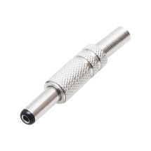 DC pistoke -liitin metallia DC plugi 2.1 mm / 5.5 mm / kärkiosa 14 mm