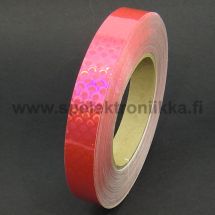 Hologrammi vaapputeippi uistinteippi pilkkiteippi 19mm malli  202 Pinkinpunainen 1m