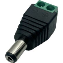 DC-liitin plugi 2.1mm / 5.5mm ruuviliitoksella