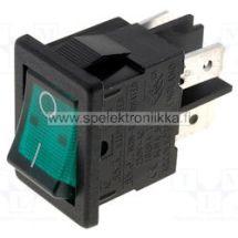 Keinukytkin nro:6 vihreä valo 1 x ON-OFF  IP65