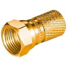 F -liitin, kierrettävä kullattu kupari ammattilaatua 7.2 - 7.3 mm kaapelille