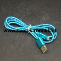 Laadukas USB (A) - micro USB johto 1m 2.5A myös data kulkee