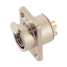 Mini XLR naaras 3-nap laiterunkoon, laippakiinnitys