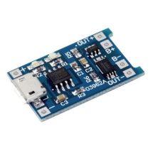 Litium ioni akun laturimoduuli 3.7V akulle 1A max latausvirta micro USB