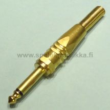 Monoplugi 6.3 mm, kokonaan messinkiä vintage heavy duty