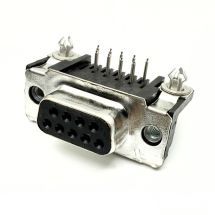 D9-naarasliitin piirilevylle - kulma