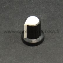 Potentiometrin nuppi 6mm akselille osoittimella "push to fit" VALKOINEN