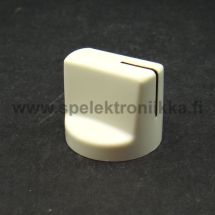 Potentiometrin nuppi osoittimella valkoinen 6mm akselille "push to fit" efektimalli