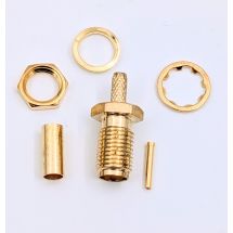 SMA -naaras jatko puristettava RG-174, kullattu