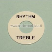 LP -tyylin kytkimen peitelevy BLUES34WH White musta teksti