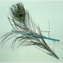 Riikinkukon värjätty silmähöyhen (35cm + alaosa) x 2, Kuningaskalastaja TFH™