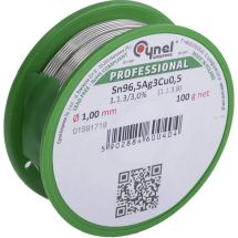 Juotostina lyijytön Sn96,5Ag3Cu0,5 - 1mm 100g - NO CLEAN - Helpoin juottaa