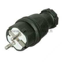 Pistotulppa vahvaa kumia IP44 250VAC 10/16A musta