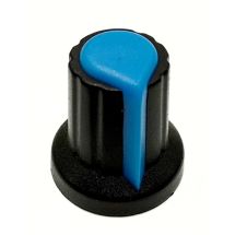 Potentiometrin nuppi 6mm akselille osoittimella "push to fit" SININEN