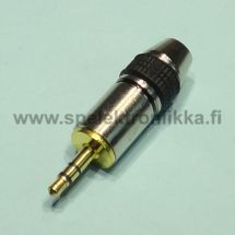 Stereoplugi 3.5mm metallia kullattu paksulle kaapelille