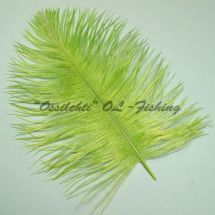 Strutsin höyhen short extra fluffy 22 - 24cm Chartreuse Green siikaset yli 10cm