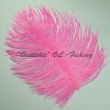 Strutsin höyhen short extra fluffy 22 - 24cm HOT Pink siikaset yli 10cm
