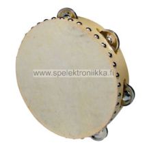 Tamburiini nahkakalvolla ja kaksirivisillä helistimillä 6 kpl 8" (20 cm)