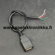 USB A naaras vapaat johdonpäät pituus n. 28 - 30 cm