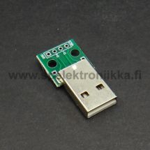 USB A uros adapterikortti piirilevyllä piirilevyn voi kiinnittää laitteeseen