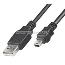 USB A uros / USB B mini 5 napainen kaapeli 0.8 m