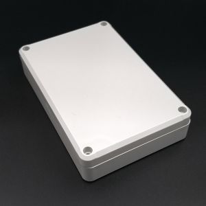 Elektroniikan laitekotelo tiivistenauhalla, vaaleanharmaa, ABS muovi, BOX 12A