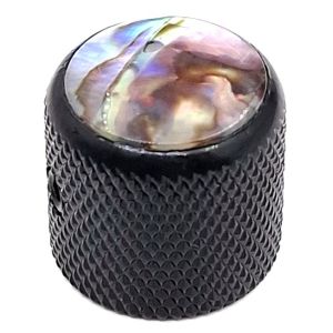 Abalone-koristeltu half dome nuppi ABAHD18BK, musta