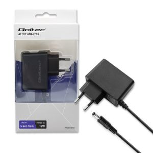 DC virtalähde 12V / 1A, 12W (2.1 / 5.5 mm)