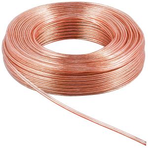 Kaiutinkaapeli OFC, 2 x 0.5 mm², 10 m kieppi, läpinäkyvä kuori