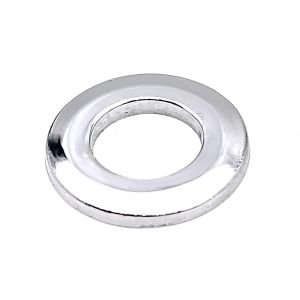 Aluslevy, kromattu, pyöristetty, halk. 20 mm, reikä 10.5 mm, näyttävä