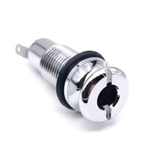 Stereojakki 6.3 mm hihnanupilla, kromi, puuhun kierrettävä, tiheä kierre