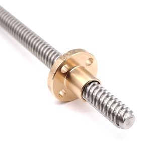 T8 Johtoruuvi mutterilla, 250 mm, nousu 8 mm, pitch 2 mm, rosteri